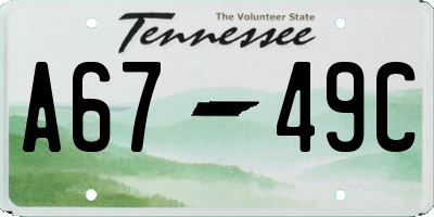 TN license plate A6749C