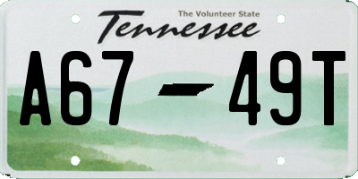 TN license plate A6749T
