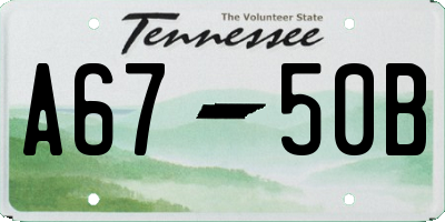 TN license plate A6750B