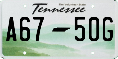 TN license plate A6750G