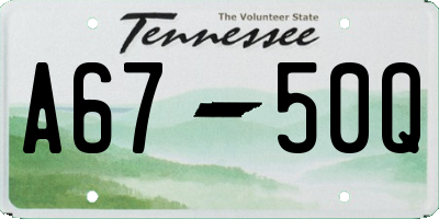 TN license plate A6750Q