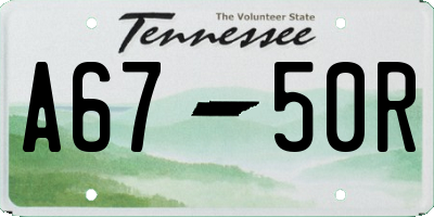 TN license plate A6750R