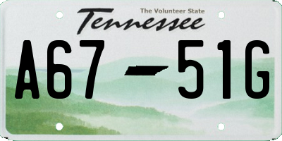 TN license plate A6751G