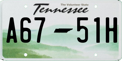 TN license plate A6751H