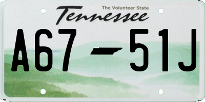 TN license plate A6751J