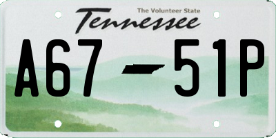 TN license plate A6751P