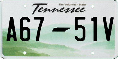 TN license plate A6751V