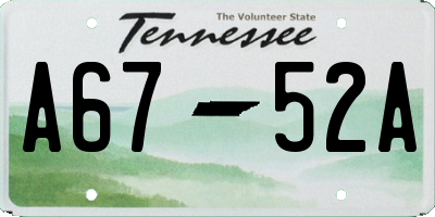 TN license plate A6752A