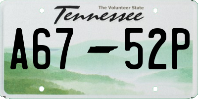TN license plate A6752P