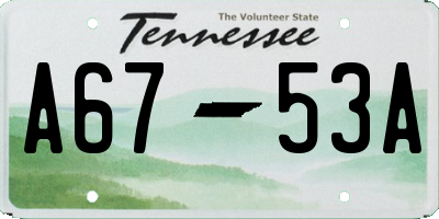 TN license plate A6753A