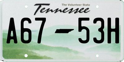 TN license plate A6753H