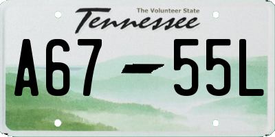TN license plate A6755L
