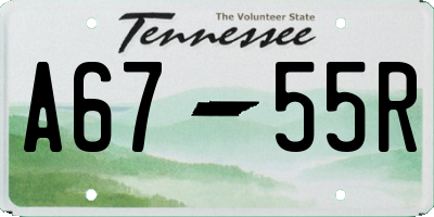 TN license plate A6755R
