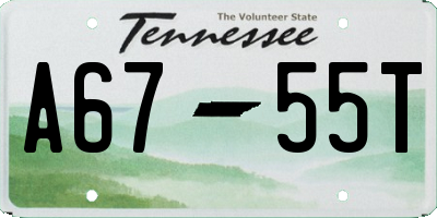 TN license plate A6755T