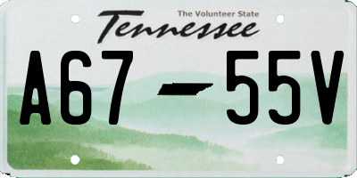 TN license plate A6755V