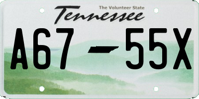 TN license plate A6755X