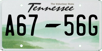 TN license plate A6756G