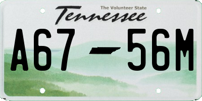 TN license plate A6756M