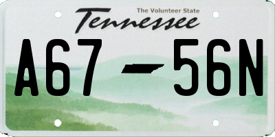 TN license plate A6756N