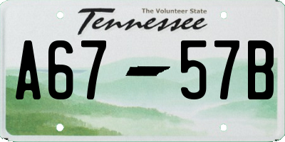 TN license plate A6757B