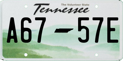 TN license plate A6757E