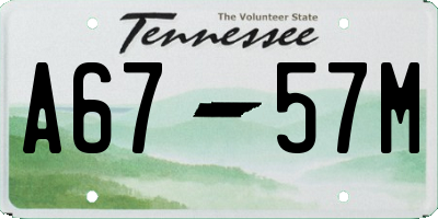 TN license plate A6757M