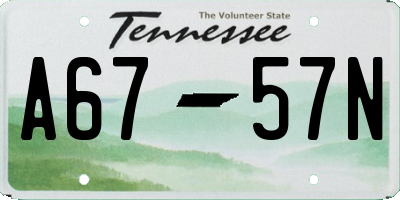 TN license plate A6757N