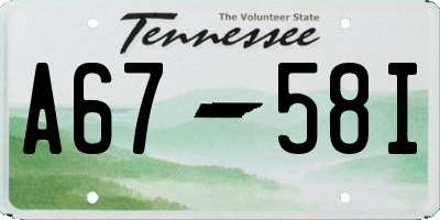 TN license plate A6758I