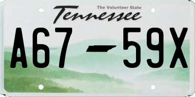 TN license plate A6759X