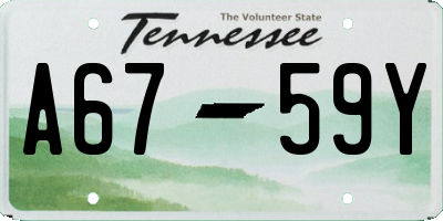 TN license plate A6759Y