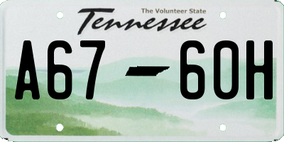 TN license plate A6760H