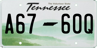 TN license plate A6760Q