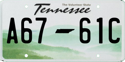 TN license plate A6761C