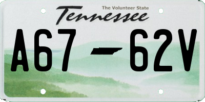 TN license plate A6762V