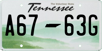 TN license plate A6763G