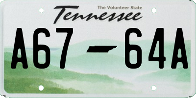 TN license plate A6764A