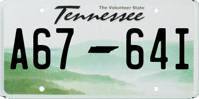 TN license plate A6764I