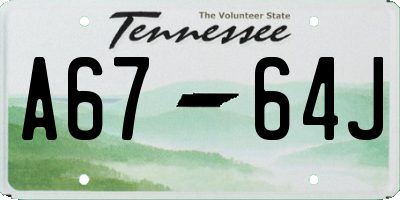 TN license plate A6764J