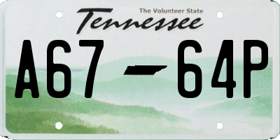 TN license plate A6764P