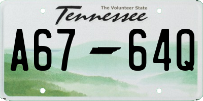 TN license plate A6764Q
