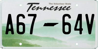 TN license plate A6764V