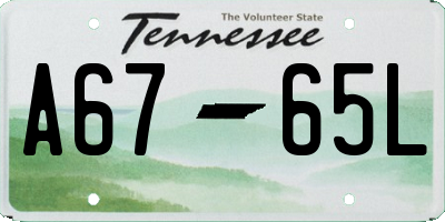 TN license plate A6765L