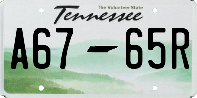 TN license plate A6765R