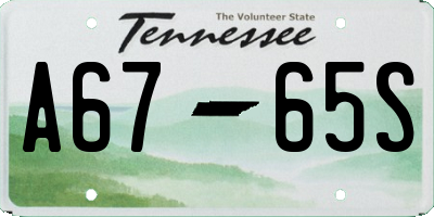 TN license plate A6765S