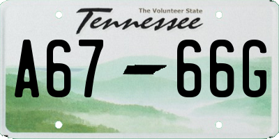 TN license plate A6766G