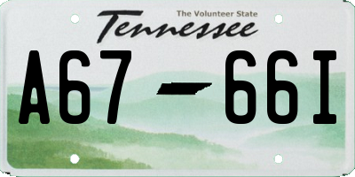 TN license plate A6766I