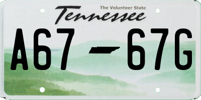 TN license plate A6767G