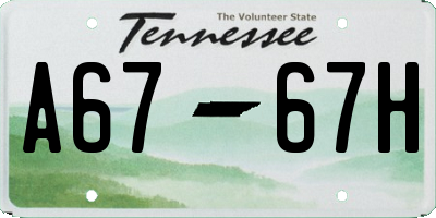 TN license plate A6767H