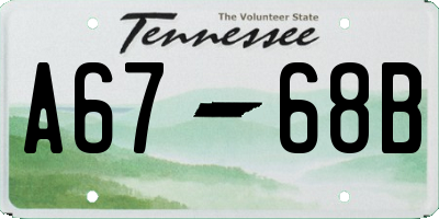TN license plate A6768B