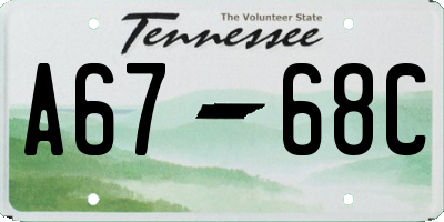 TN license plate A6768C